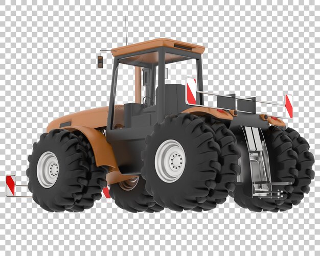 Großer traktor auf transparentem hintergrund 3d-darstellung