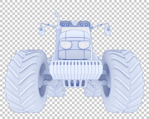 PSD großer traktor auf transparentem hintergrund 3d-darstellung