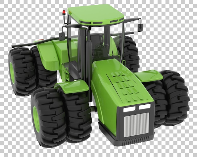 Großer traktor auf transparentem hintergrund 3d-darstellung