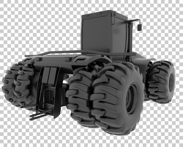 Großer Traktor auf transparentem Hintergrund 3D-Darstellung