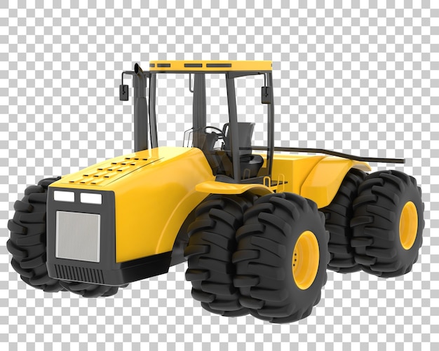 Großer Traktor auf transparentem Hintergrund 3D-Darstellung
