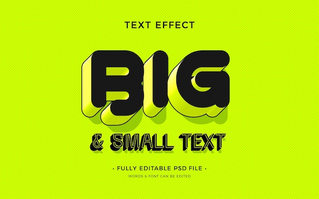 Großer und kleiner Text-Effekt