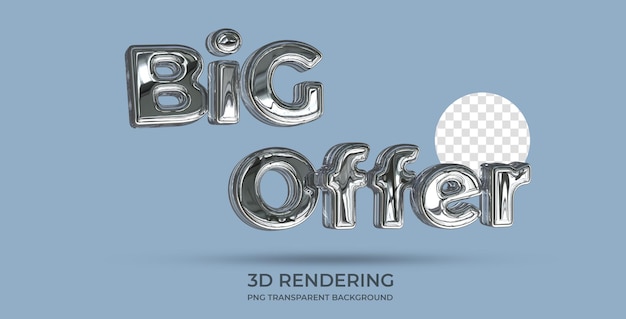 PSD großes angebot textstil 3d-rendering transparenter hintergrund