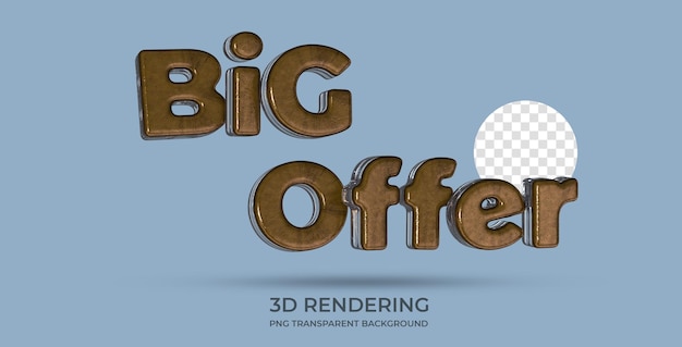 Großes Angebot Textstil 3D-Rendering transparenter Hintergrund