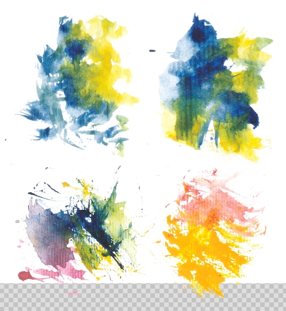 Großes Bündel von hellen PSD farbenfrohen Aquarell-Hintergrund Regenbogen-Aquarell-Flecken-Set
