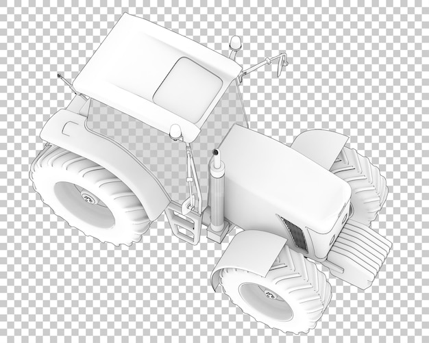 Großes landwirtschaftliches Fahrzeug auf transparentem Hintergrund 3D-Darstellung