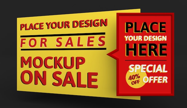 Großes sale-mock-up-banner mit sonderangebot