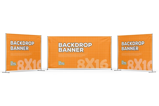 PSD großes wandbanner-mockup im hintergrund