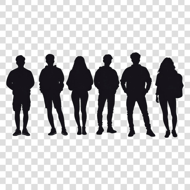 PSD groupe d'étudiants universitaires silhouette personne minimaliste
