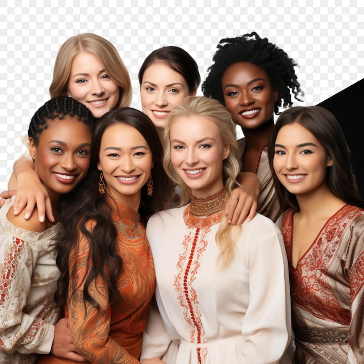 PSD un groupe de femmes posent pour une photo