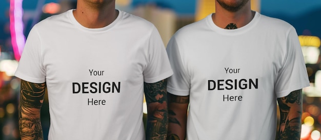 PSD groupe de gars psd portant une chemise mockup psd parfait pour un événement ou une fête