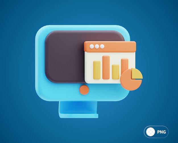 Growth Card marketing 3D Illustration