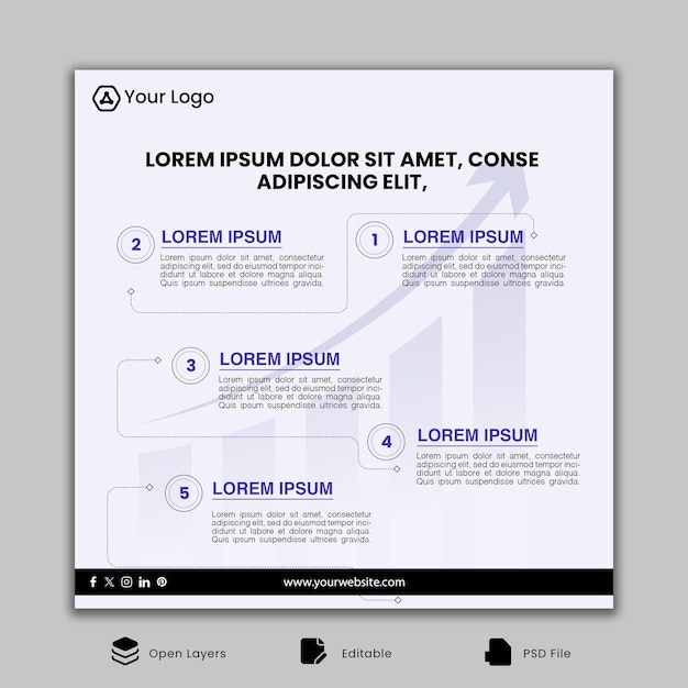 Growth inforgraphic Social Media Template (Template per i social media di crescita)