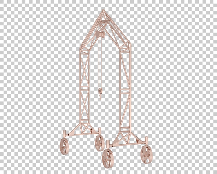 PSD grúa aislada en un fondo transparente ilustración de renderización en 3d