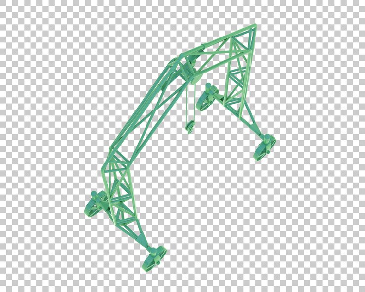 PSD grúa aislada en un fondo transparente ilustración de renderización en 3d