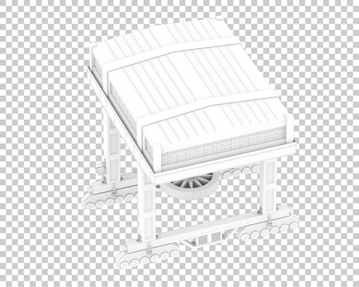 PSD grúa aislada en un fondo transparente ilustración de renderización en 3d