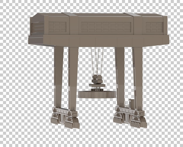 Grúa aislada en un fondo transparente Ilustración de renderización en 3D