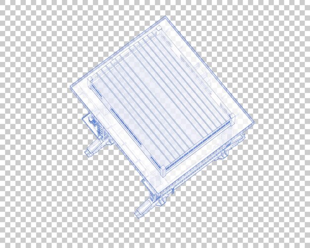 Grúa aislada en un fondo transparente Ilustración de renderización en 3D