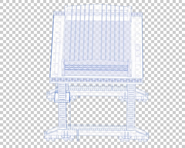 Grúa aislada en un fondo transparente Ilustración de renderización en 3D
