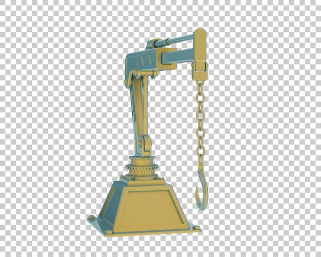 Grúa aislada en un fondo transparente Ilustración de renderización en 3D