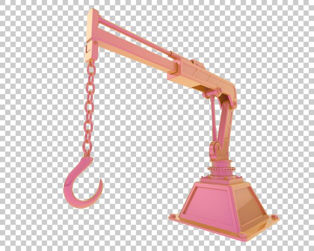 Grúa aislada en un fondo transparente Ilustración de renderización en 3D