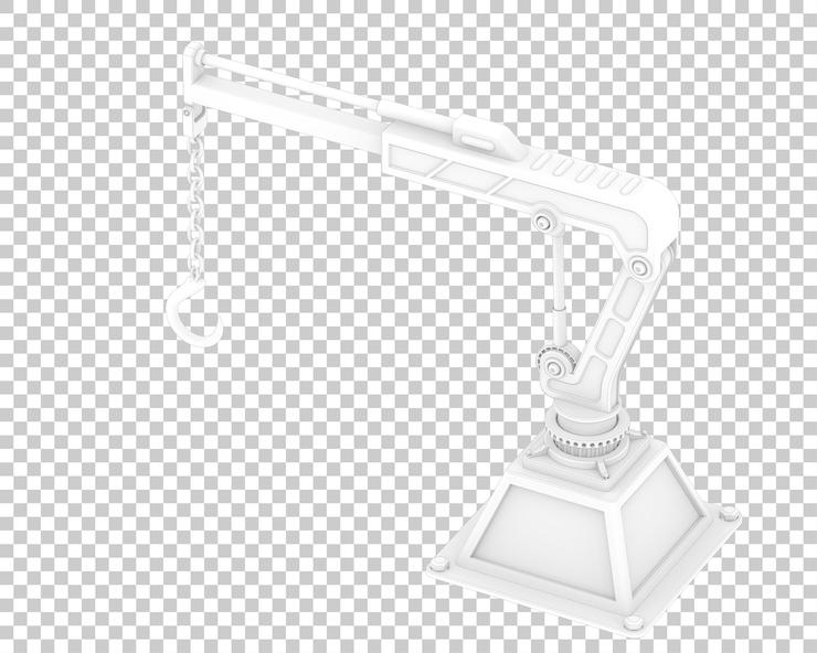 PSD grúa aislada en un fondo transparente ilustración de renderización en 3d