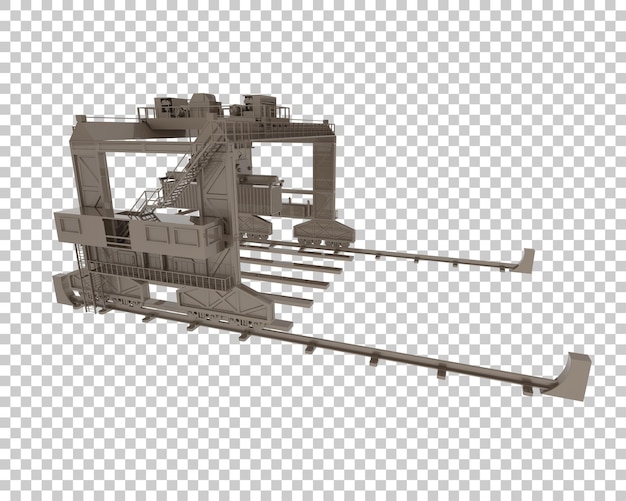 Grúa aislada en un fondo transparente Ilustración de renderización en 3D