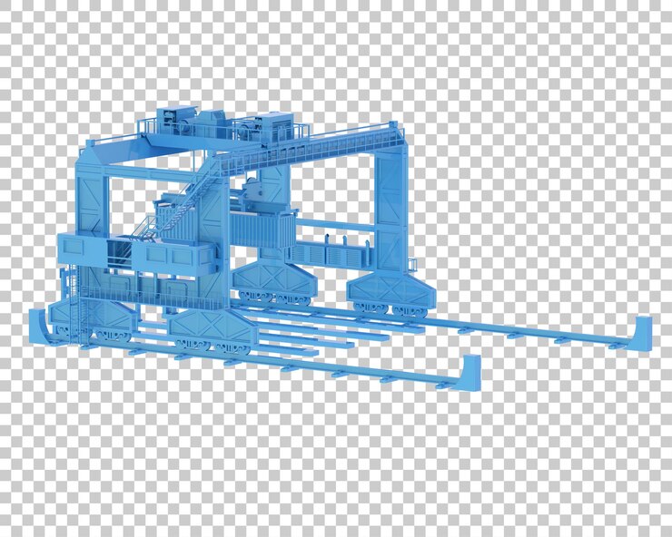PSD grúa aislada en un fondo transparente ilustración de renderización en 3d
