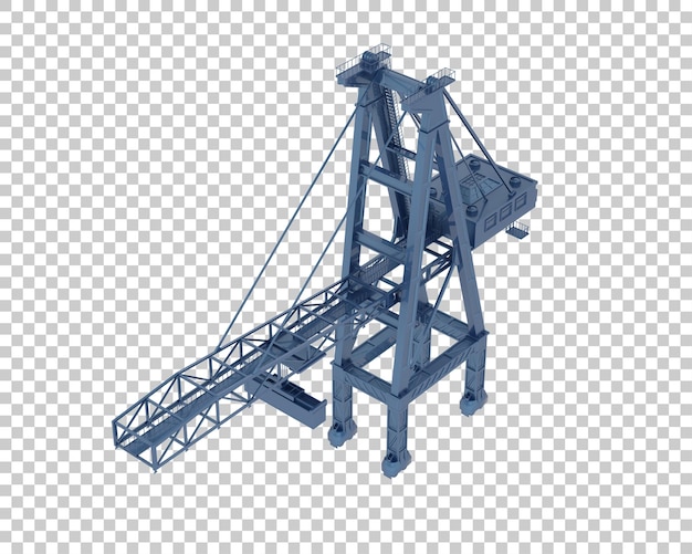 Grúa aislada en un fondo transparente Ilustración de renderización en 3D