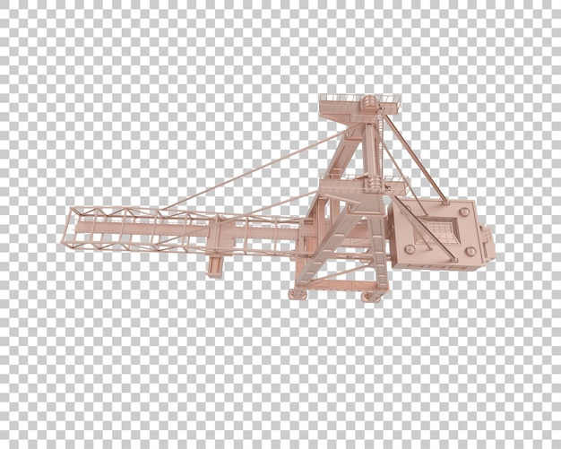 Grúa aislada en un fondo transparente Ilustración de renderización en 3D