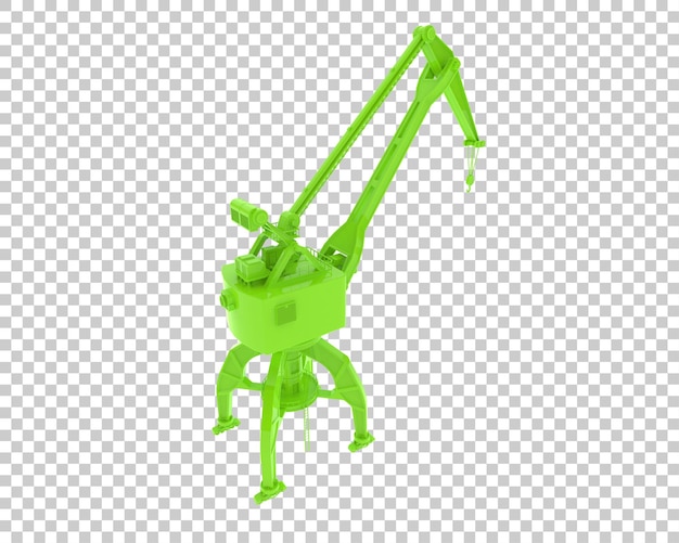 Grúa aislada en un fondo transparente Ilustración de renderización en 3D