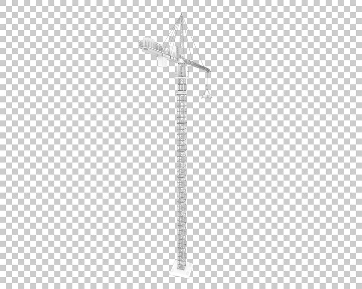 PSD grúa aislada en un fondo transparente ilustración de renderización en 3d
