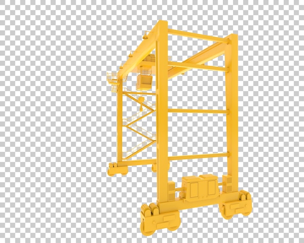 Grúa aislada en un fondo transparente Ilustración de renderización en 3D