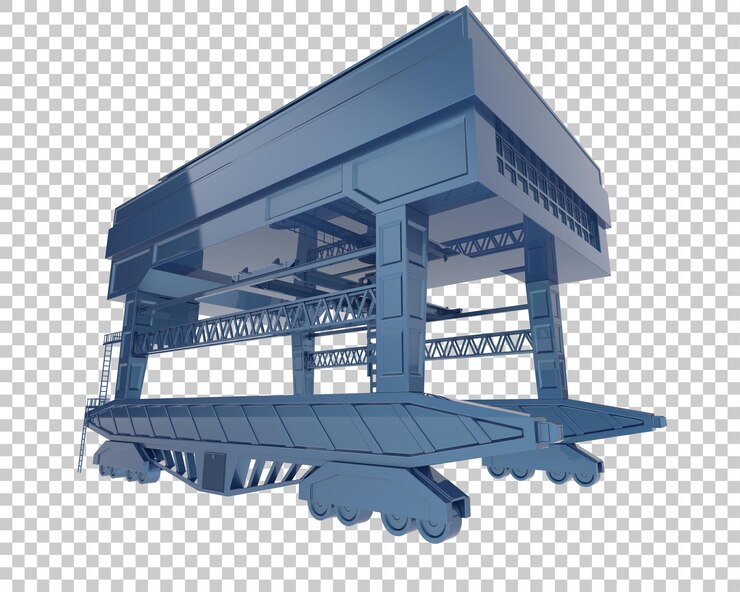 PSD grúa aislada en un fondo transparente ilustración de renderización en 3d