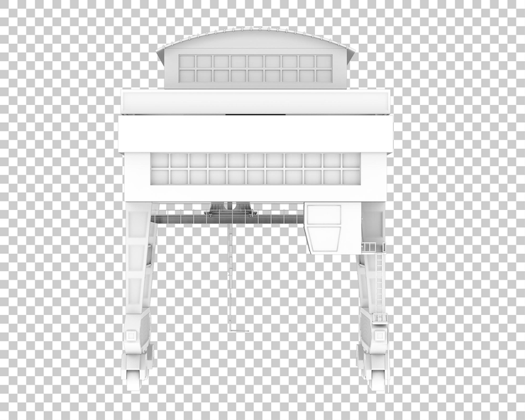 PSD grúa aislada en un fondo transparente ilustración de renderización en 3d