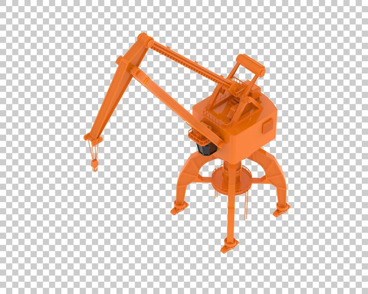 PSD grúa aislada sobre fondo transparente ilustración de renderizado 3d