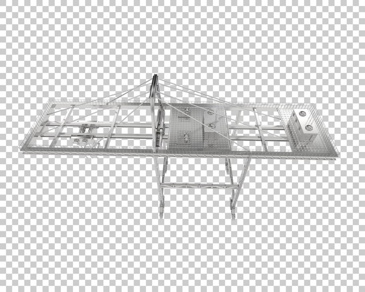 PSD grúa aislada sobre fondo transparente ilustración de renderizado 3d
