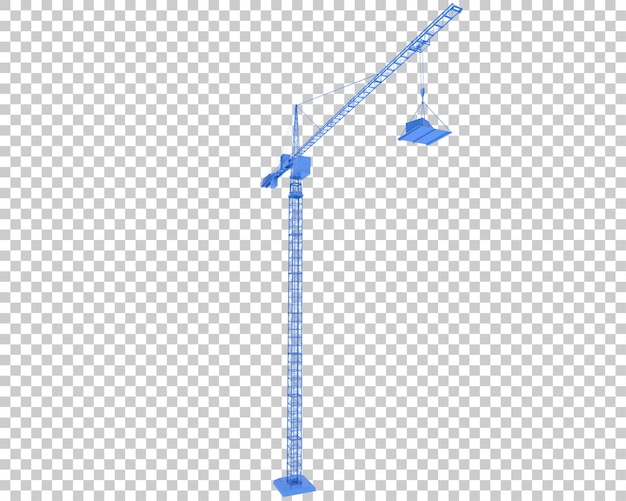 Grúa aislada sobre fondo transparente Ilustración de renderizado 3d
