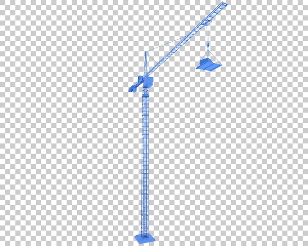Grúa aislada sobre fondo transparente ilustración de renderizado 3d