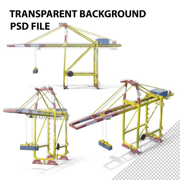 PSD grúa para contenedores portuarios png