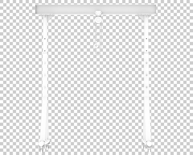 Grúa de pórtico aislada en la ilustración de representación 3d de fondo transparente