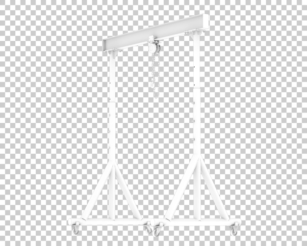 Grúa de pórtico aislada en la ilustración de representación 3d de fondo transparente