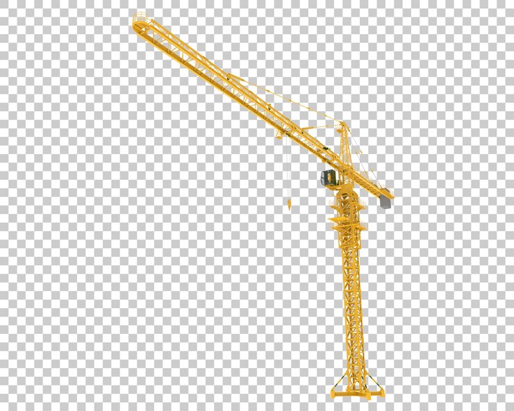 PSD grue de construction sur fond transparent illustration de rendu 3d