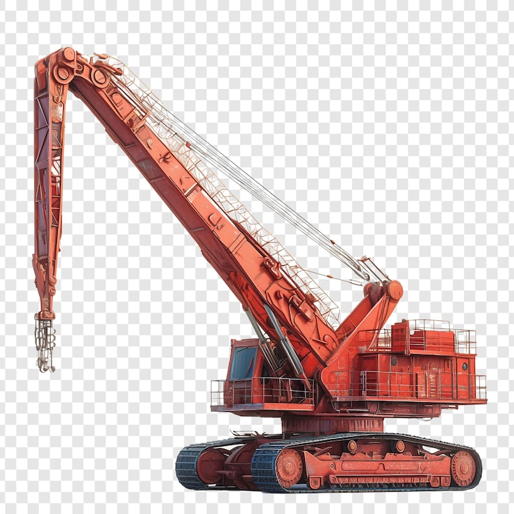 PSD grue de construction rouge