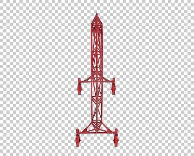 Une grue isolée sur un fond transparent illustration de rendu 3D