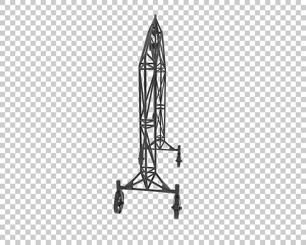 Une grue isolée sur un fond transparent illustration de rendu 3D