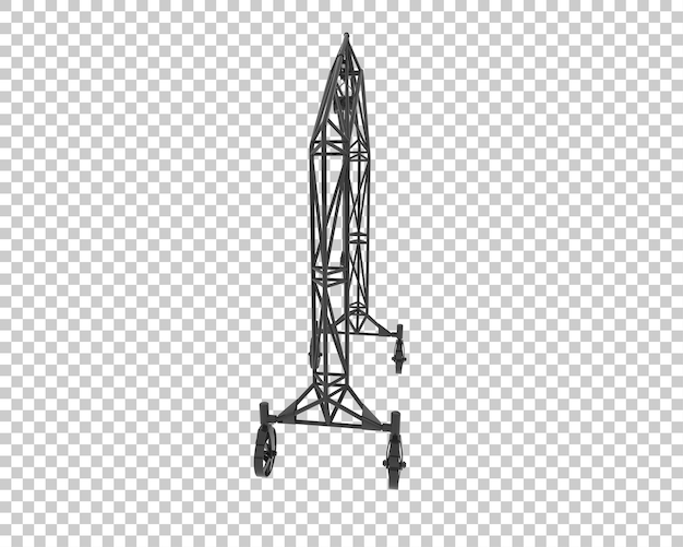 PSD une grue isolée sur un fond transparent illustration de rendu 3d