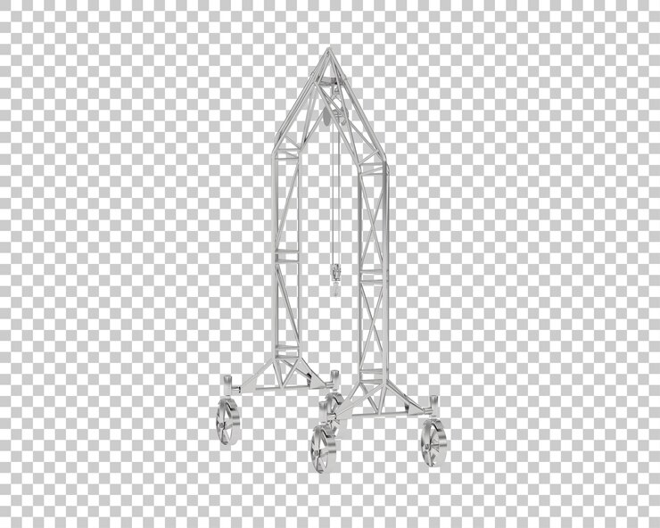 PSD une grue isolée sur un fond transparent illustration de rendu 3d