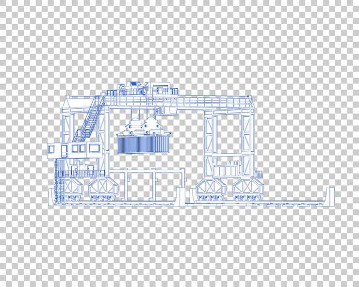 PSD une grue isolée sur un fond transparent illustration de rendu 3d