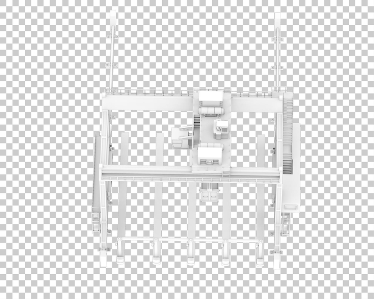 PSD une grue isolée sur un fond transparent illustration de rendu 3d